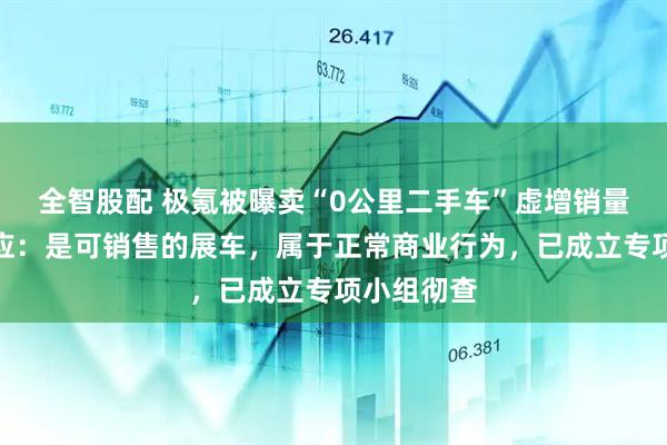 全智股配 极氪被曝卖“0公里二手车”虚增销量，官方回应：是可销售的展车，属于正常商业行为，已成立专项小组彻查