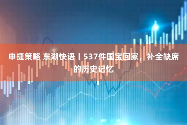 申捷策略 东湖快语丨537件国宝回家，补全缺席的历史记忆