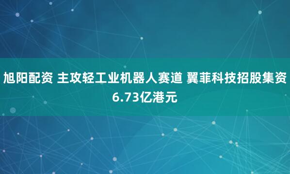 旭阳配资 主攻轻工业机器人赛道 翼菲科技招股集资6.73亿港元